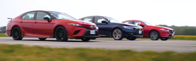 Toyota Camry TRD vs Honda Accord 2.0T vs Mazda6 2.5T (VIDEO)