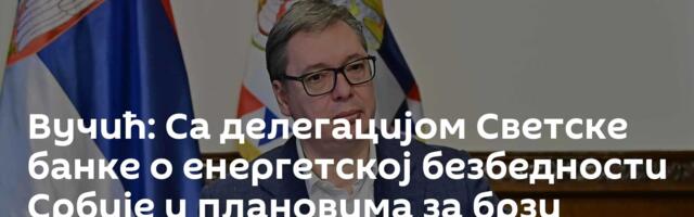 Вучић: Са делегацијом Светске банке о енергетској безбедности Србије и плановима за брзи развој