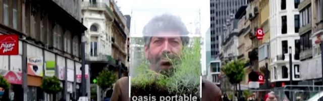 Sad smo definitivno sve videli - Umetnik šeta sa mini baštom na glavi kako bi se zaštitio od korone