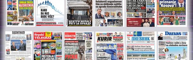 NASLOVNE STRANE SUTRAŠNJIH NOVINA: Prelistavanje štampe za petak, 19. decembar 2025. godine