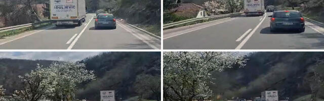 VIDEO LEDI KRV: Kamion iz Novog Pazara preticao preko pune linije