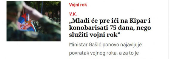 „Време“ поручује младима да „конобаришу“ уместо да служе војску