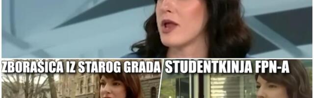 BLOKADERKA, ZBORAŠICA, STUDENTKINJA...Tri osobe u jednoj: Kad blokaderskim medijima zafali sagovornik, uloge se menjaju kao čarape (VIDEO)