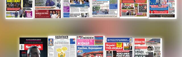 NASLOVNE STRANE SUTRAŠNJIH NOVINA: Prelistavanje štampe za četvrtak, 9. jul 2026. godine