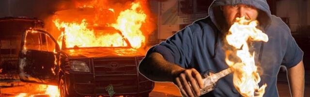 Noćni požar na Vračaru: Auto buknuo u plamenu