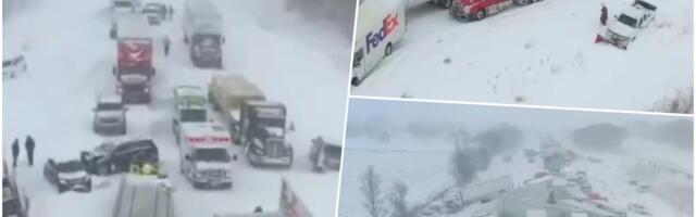 SUDAR 100 VOZILA NA AUTO-PUTU, SNEŽNI KOLAPS NEVIĐENIH RAZMERA Desetine povređenih, sneg zatrpava zarobljene ljude u olujnoj zoni! POGLEDAJTE SNIMAK IZ DRONA