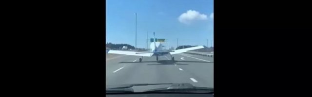 (VIDEO) Vozači u šoku: Pokvareni avion sleteo pravo na auto-put!