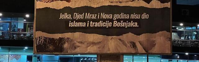 U Zenici postavljen bilboard protiv novogodišnjih praznika, nakon reakcije građana za par sati prefarban