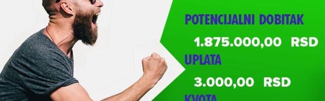 LUDI TIKET, četvrtak, 1.875.000 dinara: Na krilima prelaza iz Surčina