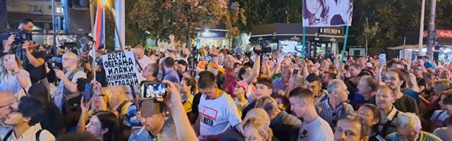 21. protest "Srbija protiv nasilja" u Beogradu, šetnja do RTS-a