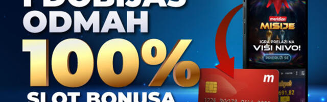 PONEDELJAK TI NE IDE NARUKU? Meridian ti popravlja dan – 100% bonusa na prvi depozit karticom!