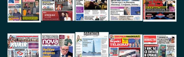NASLOVNE STRANE SUTRAŠNJIH NOVINA: Prelistavanje štampe za utorak, 20. januar 2026. godine