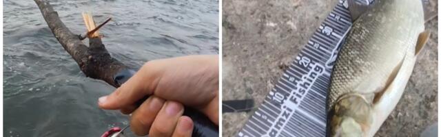 Urnebesan snimak sa Dunava: Srbin napravio pecaljku od GRANE, pa izvukao grdosiju, POSLAO VAŽNU PORUKU