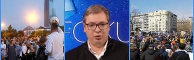 Dok narod protestuje, Vučić preti