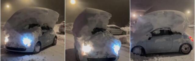 NEVEROVATNA SCENA IZ ITALIJE, PALO I DO 3 METRA SNEGA: Visina snega na krovu automobila - kao sam automobil! (VIDEO)