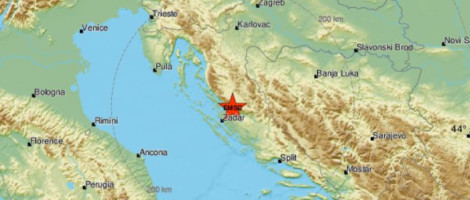 Zemljotres kod Zadra magnitude 4,7, osjetio se do Bihaća