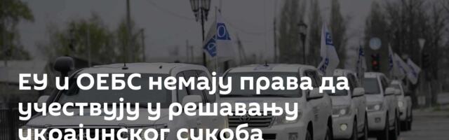 ЕУ и ОЕБС немају права да учествују у решавању украјинског сукоба