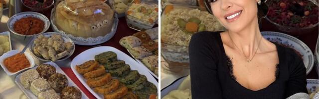 Slava u domu porodice Mićalović: Glumica pokazala bogatu trpezu - kolač, slani rolati, na stolu nema čega nema