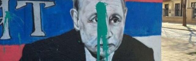 Uništen Putinov mural u Njegoševoj (FOTO)