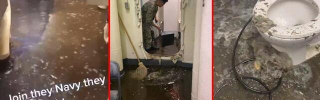 (VIDEO) Krenuli na Iran, pa završili u izmetu do kolena! Najskuplji nosač aviona SAD se hitno povlači, sve pršti na WC šoljama, cevima...