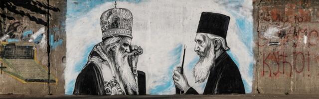 Nisu svi ni sada "samo ljudi": Ne može mural patrijarha Pavla u severnom delu Kosovske Mitrovice