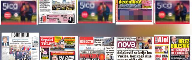NASLOVNE STRANE SUTRAŠNJIH NOVINA: Prelistavanje štampe za subotu, 6. decembar 2025. godine