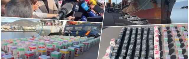 POGLEDAJTE KAKO IZGLEDA BROD NA KOME SU PALE VOĐE BALKANSKOG KARTELA SA 10 TONA KOKAINA! Zaplena na Kanarskim ostrvima otkrivena kada je brod ostao bez goriva