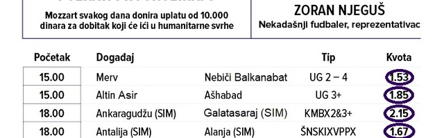 Bravo za Zorana Njeguša, 205. dobitnika Humanitarnog tiketa u podne
