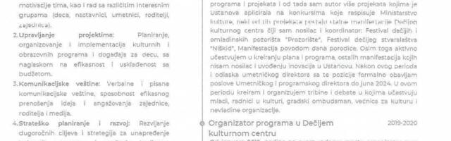 Bibliotekarka na čelu Pozorišta, a Narodni muzej u Nišu vodiće profesor fizičkog i odbornik iz Doljevca
