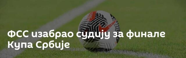 ФСС изабрао судију за финале Купа Србије