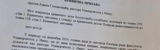 STUDENTI PODNELI KRIVIČNU PRIJAVU PROTIV REKTORA UNIVERZITETA U NIŠU: Zbog zloupotrebe službenog položaja