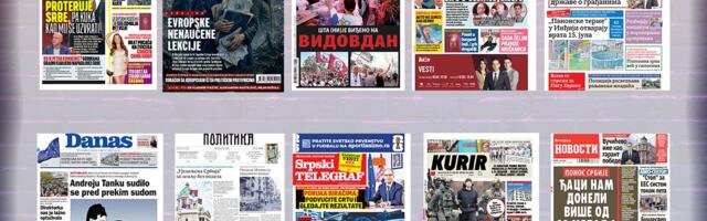 NASLOVNE STRANE SUTRAŠNJIH NOVINA: Prelistavanje štampe za petak, 3. jul 2026. godine
