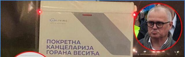 Vesićeva pokretna kancelarija zatrpana u snegu!
