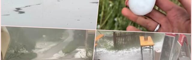 STRAŠNO NEVREME POGODILO DEO EVROPSKE DRŽAVE: Grad veličine teniske loptice tukao bez milosti, olujni vetar nosio sve pred sobom, dramatični snimci (VIDEO)