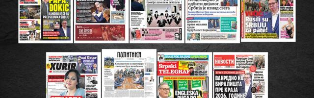 NASLOVNE STRANE SUTRAŠNJIH NOVINA: Prelistavanje štampe za SUBOTU, 4. april 2026. godine