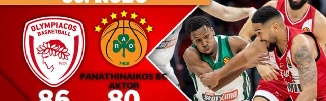 Evroliga kolo 30. |  Olimpijakos - Panatinaikos 86:80, Crveno-beli iz Pireja slavili kod kuće i ponizili goste 11. put zaredom!
