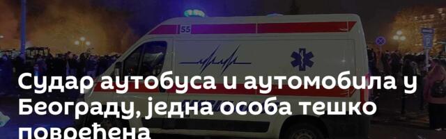 Судар аутобуса и аутомобила у Београду, једна особа тешко повређена