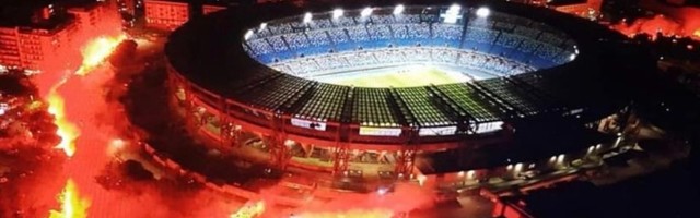 Gori Napulj, ovako večeras izgleda stadion Dijego Armando Maradona (VIDEO)