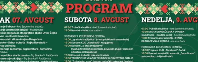 Trubačka budilica, narodni višeboj i čuvena Dragačevska svadba: Pogledajte šta još donosi dnevni program 65. Sabora u Guči