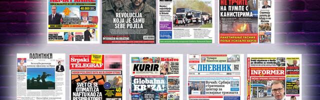 NASLOVNE STRANE SUTRAŠNJIH NOVINA: Prelistavanje štampe za petak, 20. mart 2026. godine