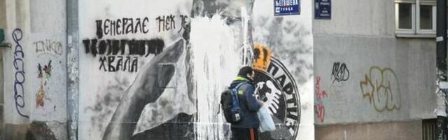 Uništen mural ratnom zločincu Ratku Mladiću u Beogradu