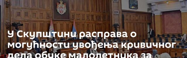 У Скупштини расправа о могућности увођења кривичног дела обуке малолетника за коришћење оружја