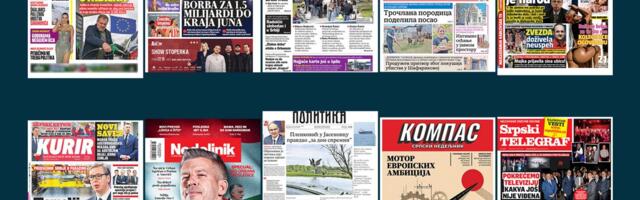 NASLOVNE STRANE SUTRAŠNJIH NOVINA: Prelistavanje štampe za četvrtak, 23. april 2026. godine