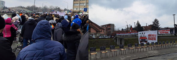 U Lepeničkom bulevaru odata pošta žrtvama novosadske tragedije i postavljeno 15 stolica sa njihovim imenima (FOTO)