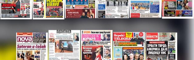 NASLOVNE STRANE SUTRAŠNJIH NOVINA: Prelistavanje štampe za četvrtak, 27. novembar 2025. godine