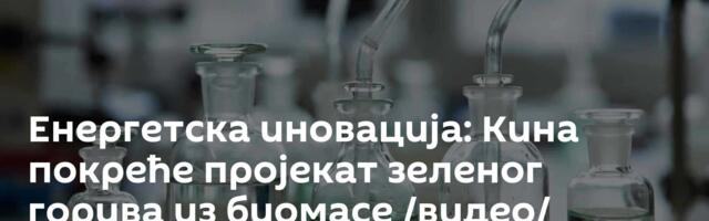Енергетска иновација: Кина покреће пројекат зеленог горива из биомасе /видео/