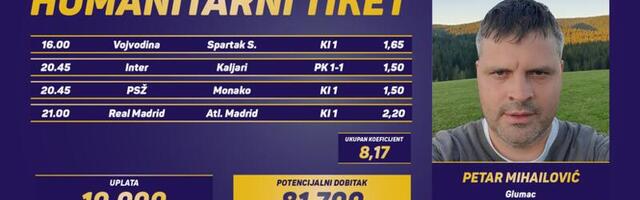 Humanitarni tiket u podne: Petar Mihailović tipuje za Svice u mraku