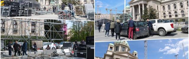 POGLEDAJTE KAKO TEKU PRIPREME ZA VELIKI NARODNI SKUP 12. APRILA: Odavde će se oriti "Pevaj Srbijo, zemljo junaka"! (FOTO)