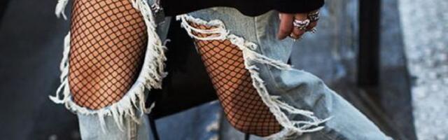 Novi trend – mrežaste čarape i pocepane farmerke