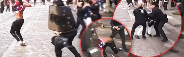 Biju, na Boga ne misle! Pogledajte kako francuska policija unakažava demonstrante koji su unuštili autobusku stanicu (VIDEO)